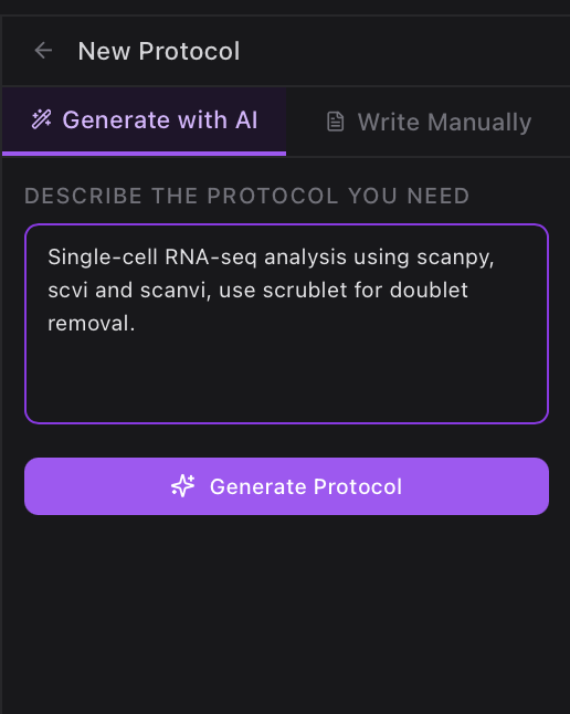 AI protocol generation