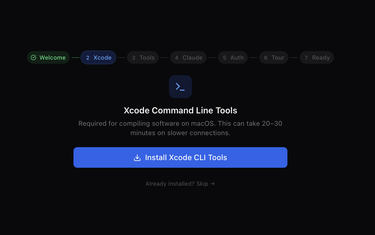 Xcode setup step