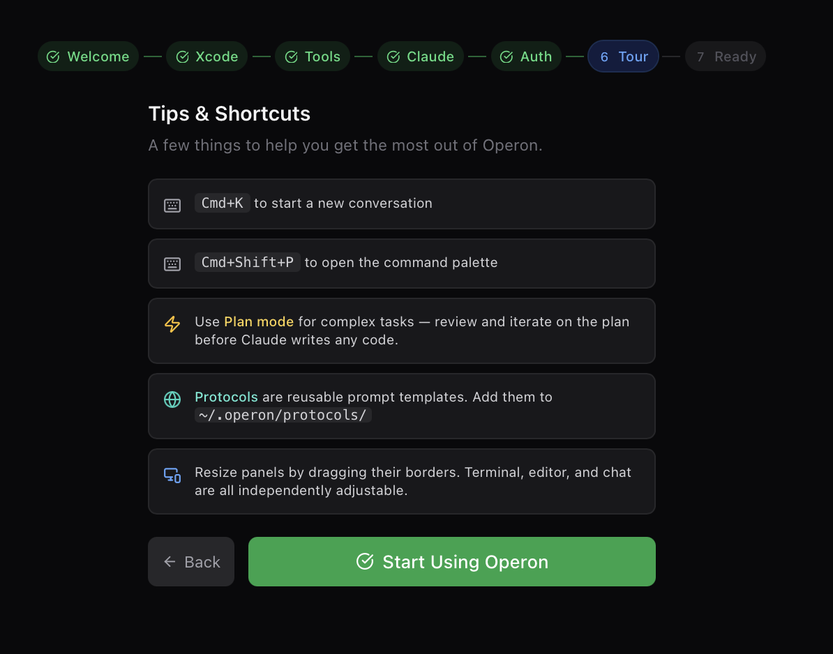 Tour: shortcuts