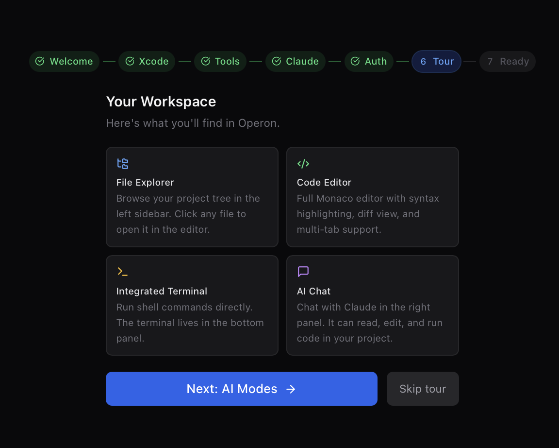 Tour: workspace
